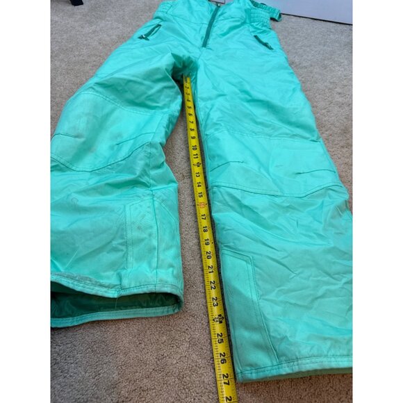 Champion Snow Bib Overalls Youth Size XL Mint Green Zip Pockets Winter Ski - Picture 5 of 11